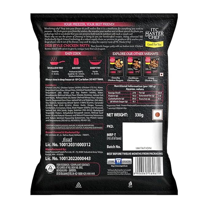 ITC Master Chef Desi Style Chicken Patty 330 Gms view 2