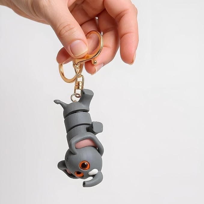 Vinglits Wild Beasts 3D Printed Keychains – Articulated Animal Toys, Pocket-Friendly Keyrings, Stress Relief Desk Toys for Kids & Adults, Collectible Accessories (Azad - The Elephant) view 3