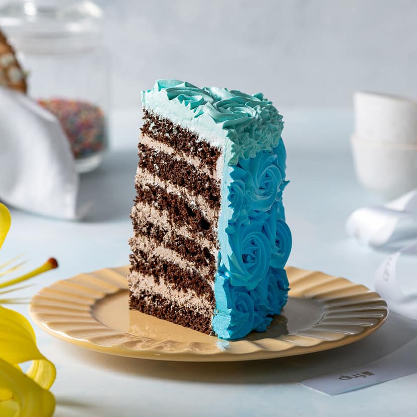 Blue Roses Designer Chocolate Cake 1 Kg view 3