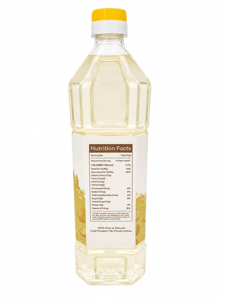 Natchathra Cold Pressed Coconut Oil - 1 Litre / chekku oil view 3