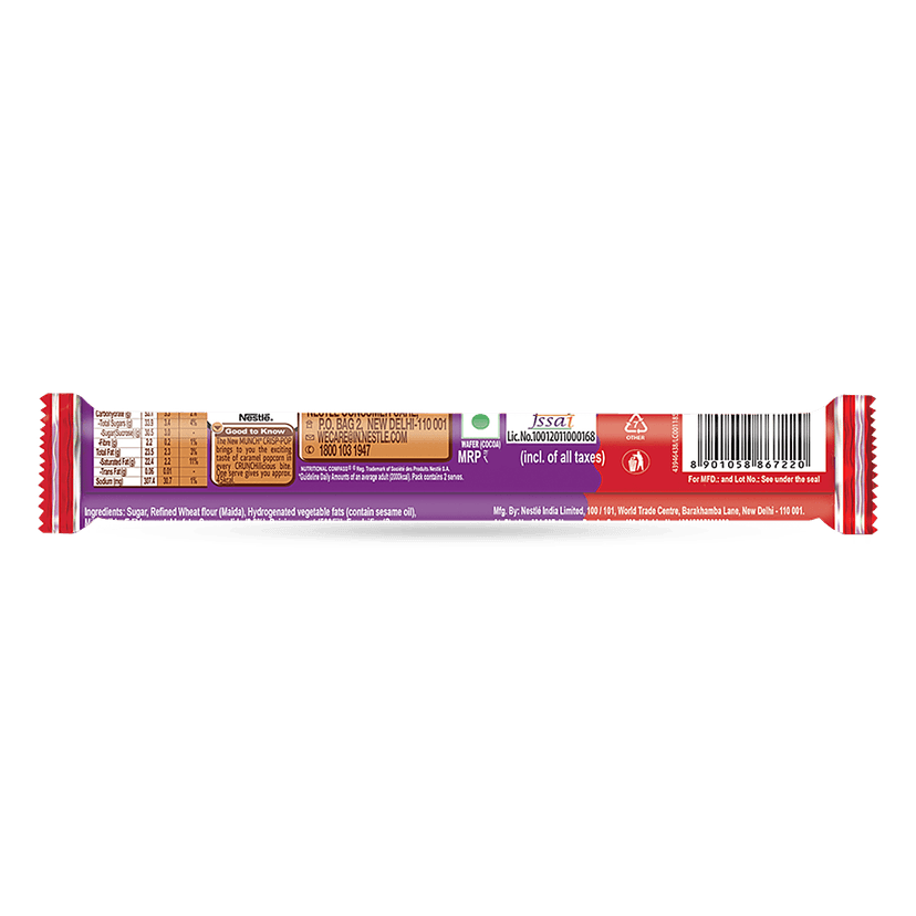 Nestle Munch Crisp-Pop Chocolate Coated Crunchy Wafer, 20.1 G view 2