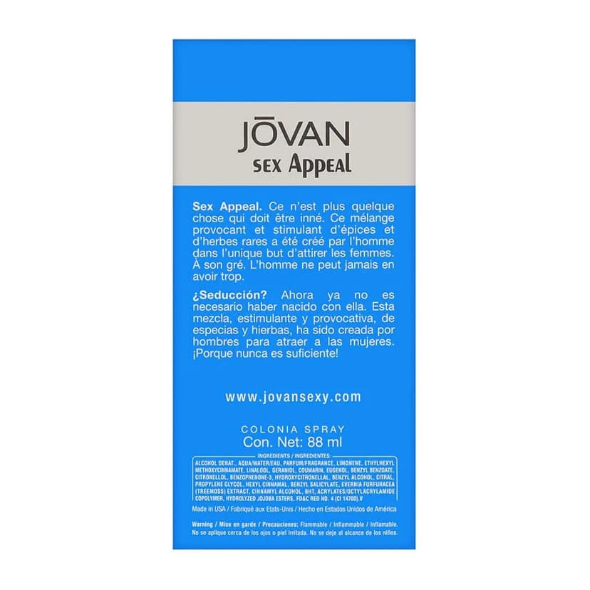 Jovan Sex Appeal 88ML Unisex Perfume Spray Special Offer Buy 1 Get 1 Free Perfume Limited Offer view 3