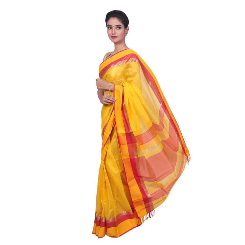 HANDLOOM MAHESHWARI TRADITIONAL SAREE WITH BLOUSE (SKU - 3G020110422 SAREE- 125) view 2