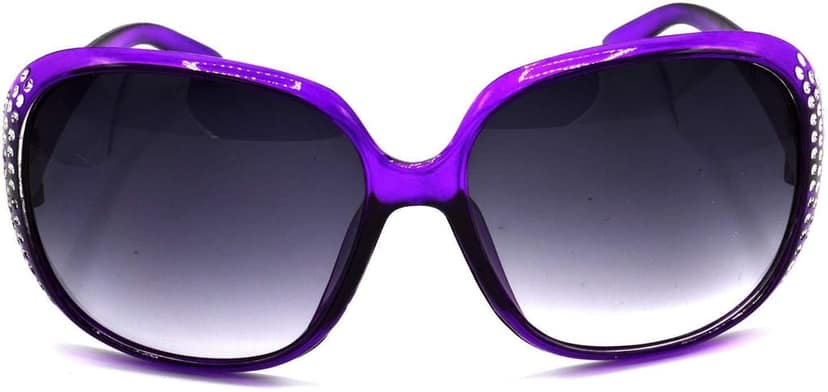 Hrinkar Unisex Round Sunglasses Violet & Black Frame, Grey & Golden Lens (Large) - Pack of 2 view 2