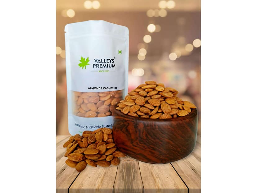 Valleys Premium Kashmiri Almond Kernels Oily and Sweet (Badam Giri) Almonds - 400 Gram