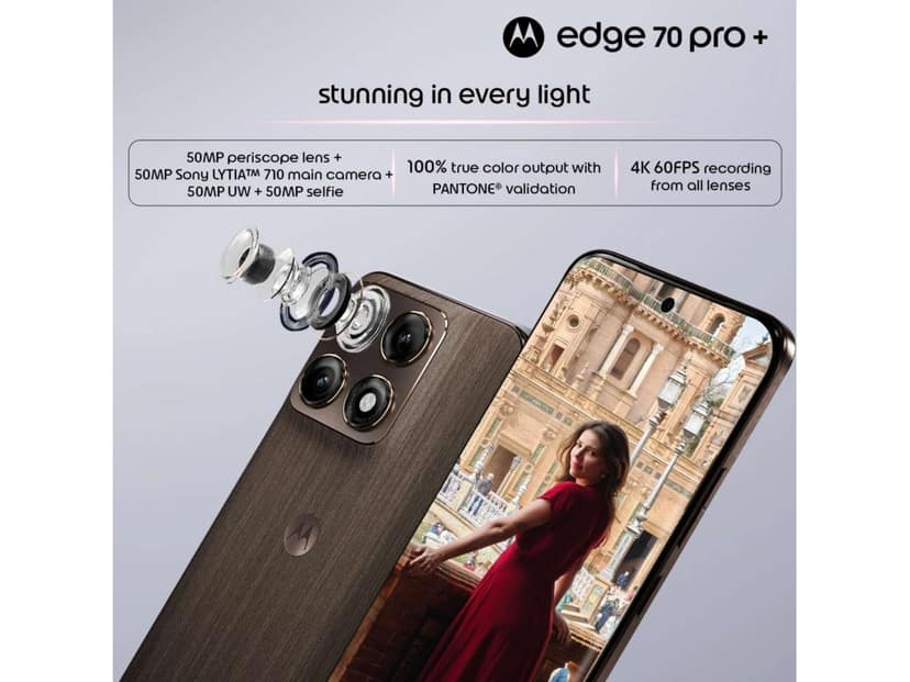Motorola edge 70 Pro Plus Smartphone, 12GB RAM, 256GB Storage - PANTONE Chicory coffee (Brown) view 3