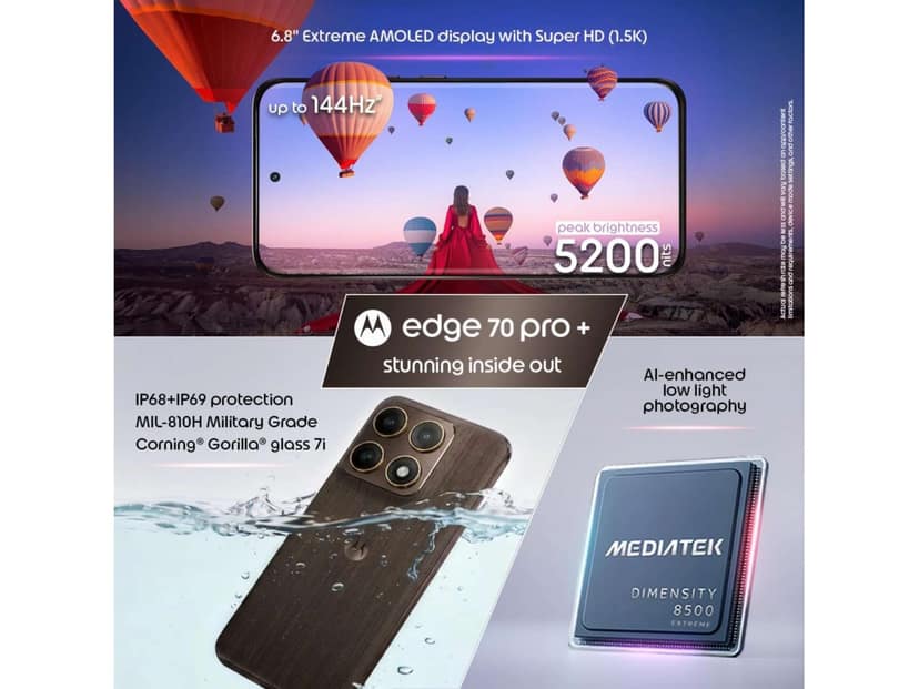 Motorola edge 70 Pro Plus Smartphone, 12GB RAM, 256GB Storage - PANTONE Chicory coffee (Brown) view 4