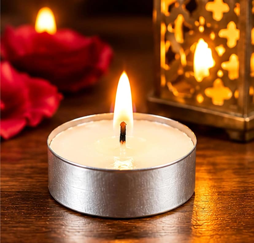 Delhi Deals Hub White Tealight Candles for Home Decor 50 Pcs view 3