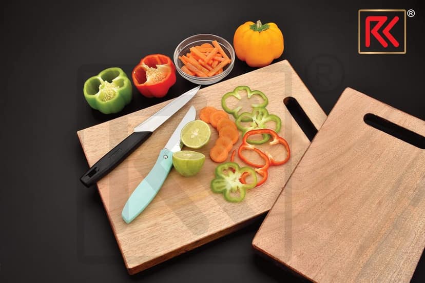 RK Natural Bamboo Wood Chopping Cutting Board - Extra Large 30x19cm | Eco-Friendly, Anti-Microbial, BPA-Free | Perfect for Kitchen Vegetables, Fruits & Cheese view 2