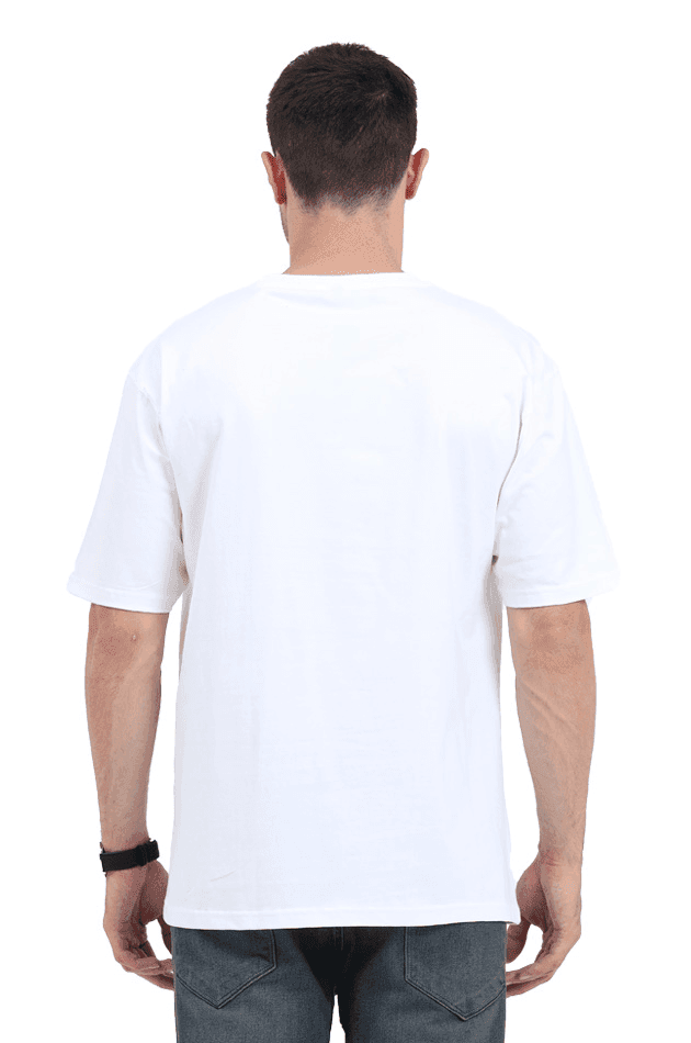 Clothikoo Classic Oversized T-Shirt (White Colour, 240 GSM) view 2