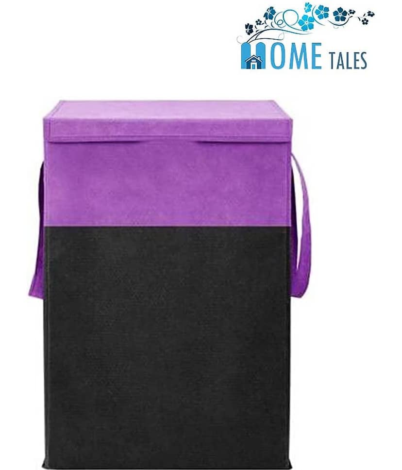 75 L Foldable Storage Box/Laundry Bag for Clothes|Toy Storage Box with Lid & Handle,Red & Black (Pack of 1 )