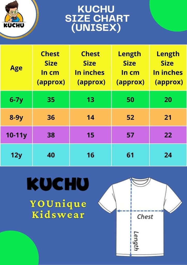 KUCHU Unisex Kids T-Shirt (10-11 Yearsears) | Super Combed Cotton-Modal Blend | Ultra-Comfortable & Breathable Fabric | Unique Digitally Printed "Growing" Design | Casual & Everyday Wear for Boys & Girls view 9