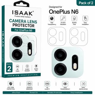 ISAAK Back Camera Lens Protector compatible for OnePlus N6 (Pack of 2)