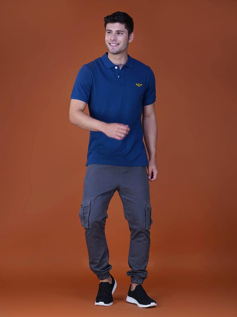 Solid Polo Shirt - WASHED PETROL view 4