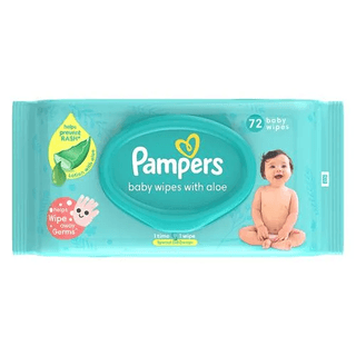 Pampers Baby Wipes With Aloe 72 Pcs