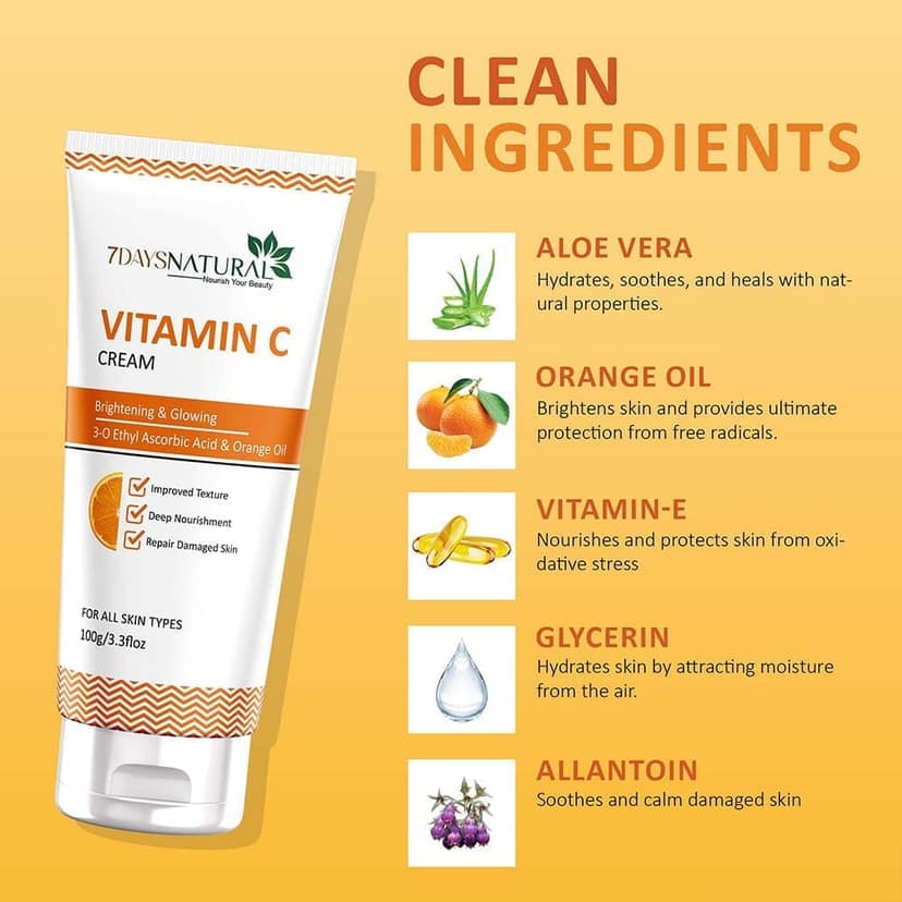 7 Days Vitamin C Face Cream | Oil Free, Quick Absorbing | For All Skin Types view 4