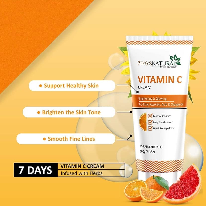 7 Days Vitamin C Face Cream | Oil Free, Quick Absorbing | For All Skin Types view 7