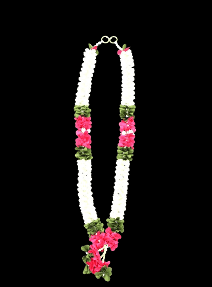 NLR URBAN Artificial White Pink Green Floral Garland for Pooja & Decoration view 2