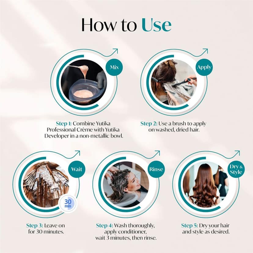 Yuthika Professional Creme Hair Color 5.0 Light Brown 100gm, Permanent Hair Colour, Professional Salon Hair Colour view 8