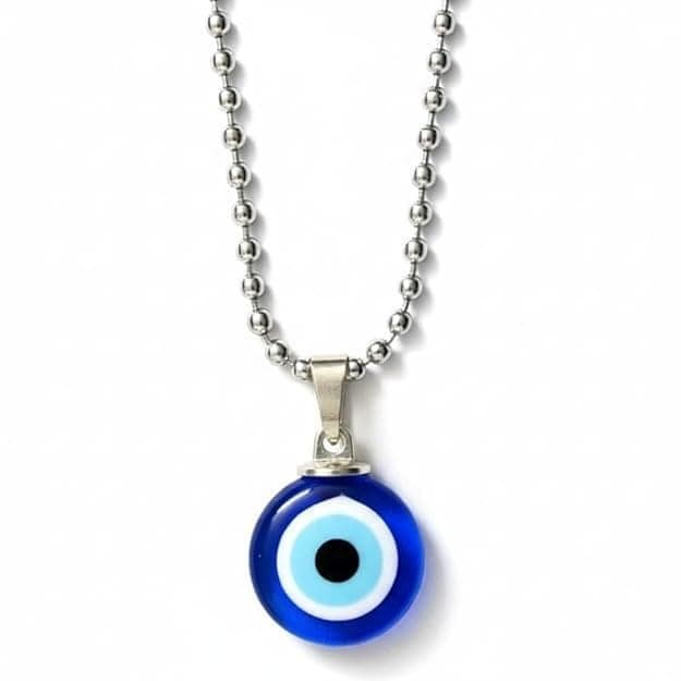Silver-Plated Evil Eye Pendant Chain for Men & Women – Minimal Alloy Necklace for Everyday & Casual Wear (Pack of 1) view 2