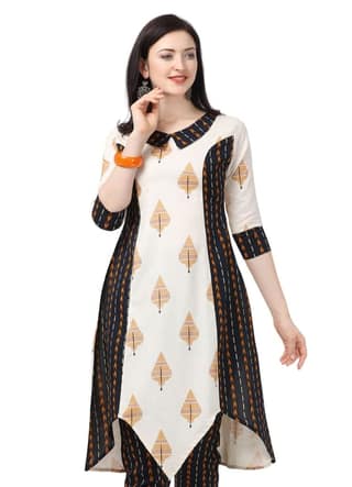 SHOPPING QUEEN Women Cotton A-Line Kurta