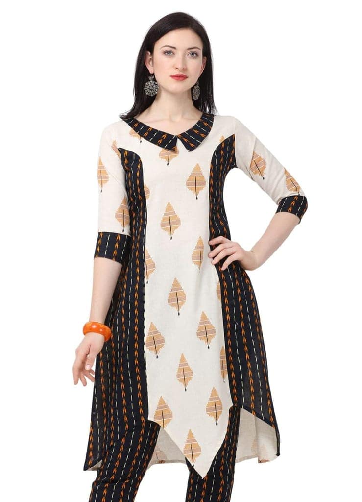 SHOPPING QUEEN Women Cotton A-Line Kurta view 3
