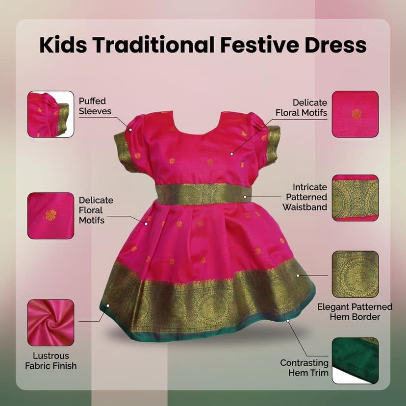 Satin Frock (in, Age, 18 Months, 24 Months, Regular, Pink) view 4