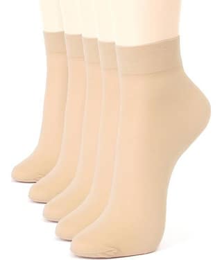 Regi Skin Colour Cotton Ankle Length Socks - 5 Pair Pack