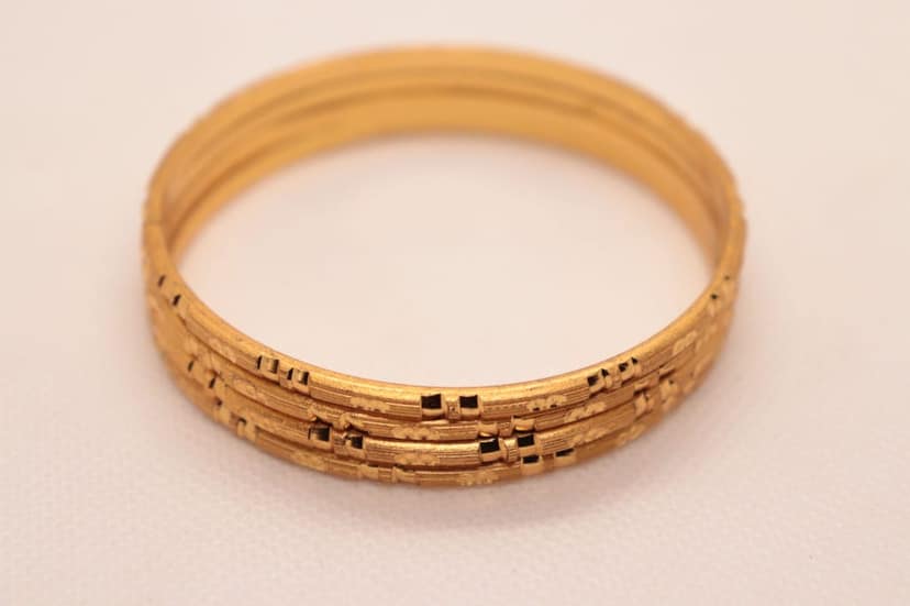 Gold Plated Bangle Set of 4 for Women view 3