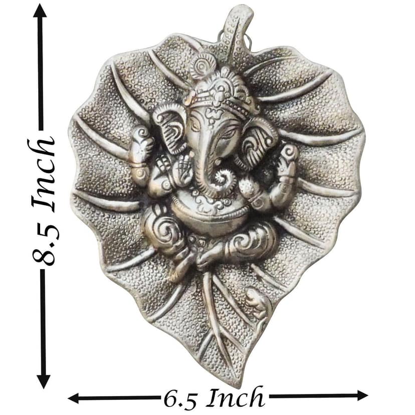 Aluminum Showpiece Ganesh Patta Big Silver Antique Statue (ASMAS095 C) view 3
