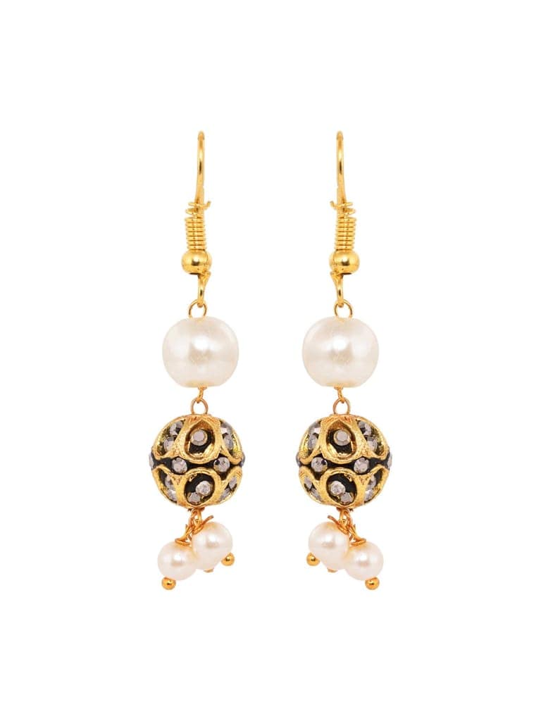 Gold Toned Pearls Beaded Jewellery Set Matching Earrings view 4