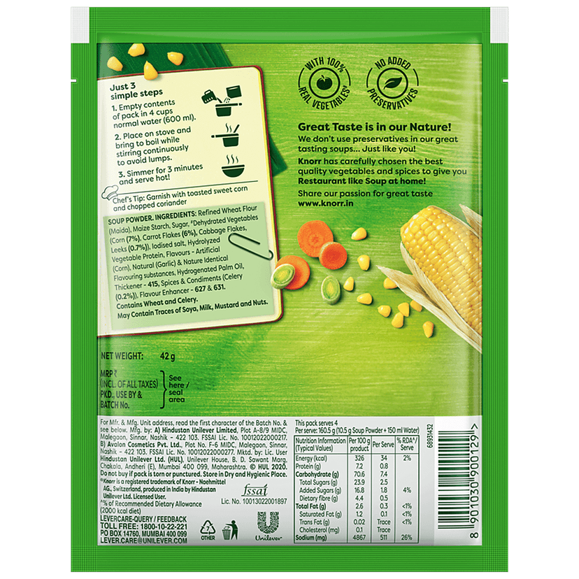 Knorr Classic Sweet Corn Veg Soup, 42G view 2