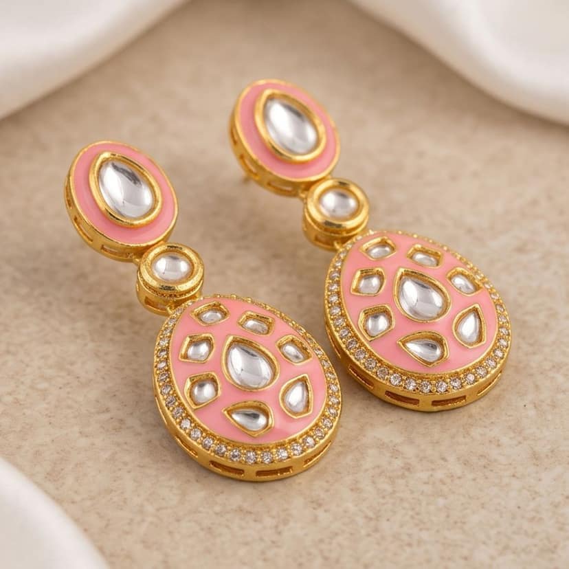 Pink Prism Earrings view 2