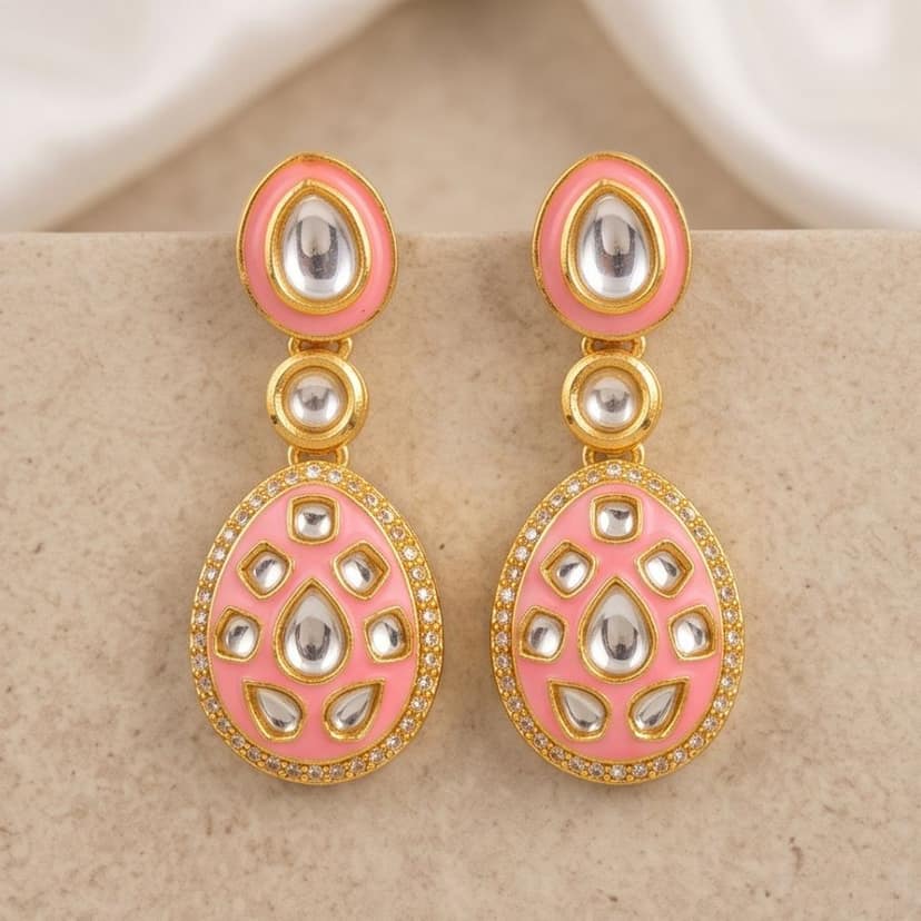 Pink Prism Earrings view 4