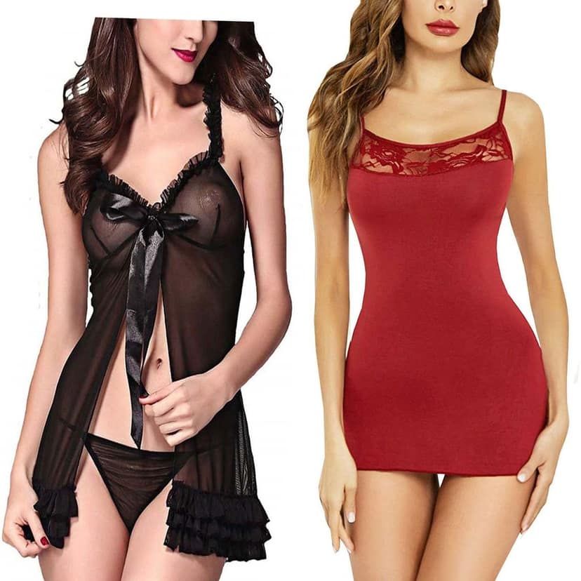Babydoll Nightdress with panty Combo Pack 2 view 5