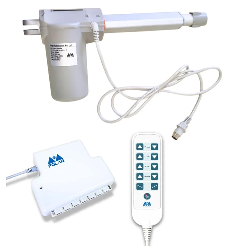 Advanced 5 Function Hospital Bed Actuator System with Patient Remote (Stroke 150 mm | Load 6000 N | Speed 4 mm/s)