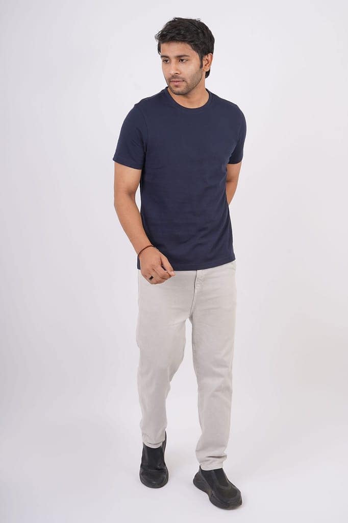 Men's Navy S/J Crew Neck view 3