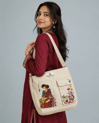 Stylish Cotton Blend Handbag