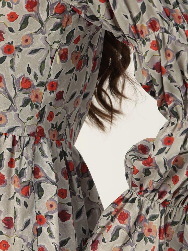 Rue Collection Floral Crepe A-Line Dress view 6