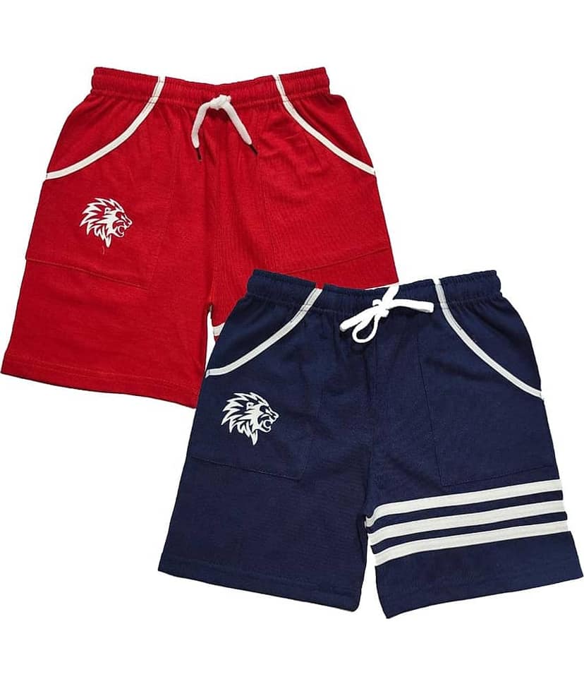 atlans Pack of 2 Cotton Blend Shorts For Boys ( Multi Color )