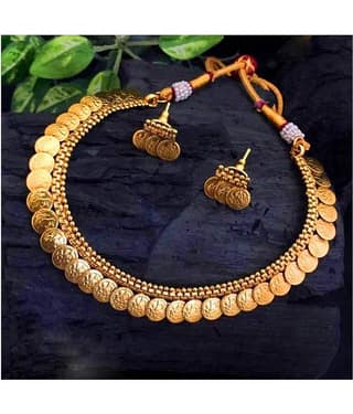 gilher Copper Golden Traditional Necklaces Set Contemporary