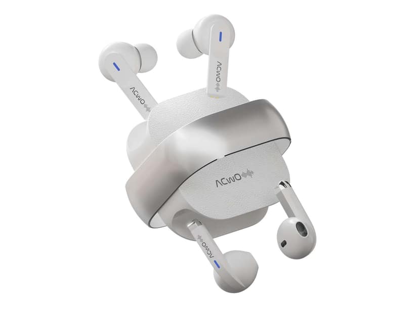 ACwO DwOTS Fire Earbuds with 52Hrs Battery, ENC, 13mm Bass Drivers, Dual Pairing, Gaming Mode & Wireless Charging Support. - Silver