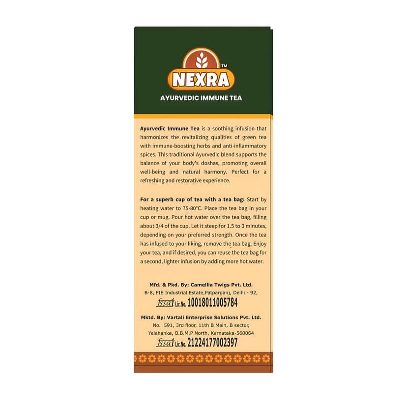 Nexra - Ayurvedic Immune Tea - 30 Refreshing Tea Bags for Boosting Immunity and Wellness | No Added Sugar view 2