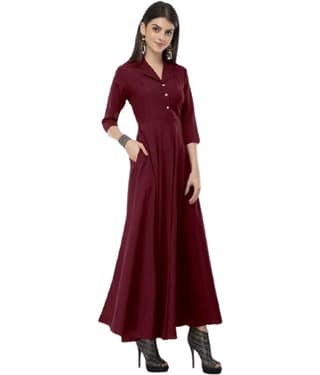 TOGZZ Women Crepe A-line Dress ( Brown )