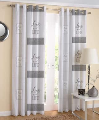 AIRWILL, 100% Cotton Eyelet Door Curtains Sized 4ft in Width and 7ft in Length, Multicolor Pack of 2 Pieces