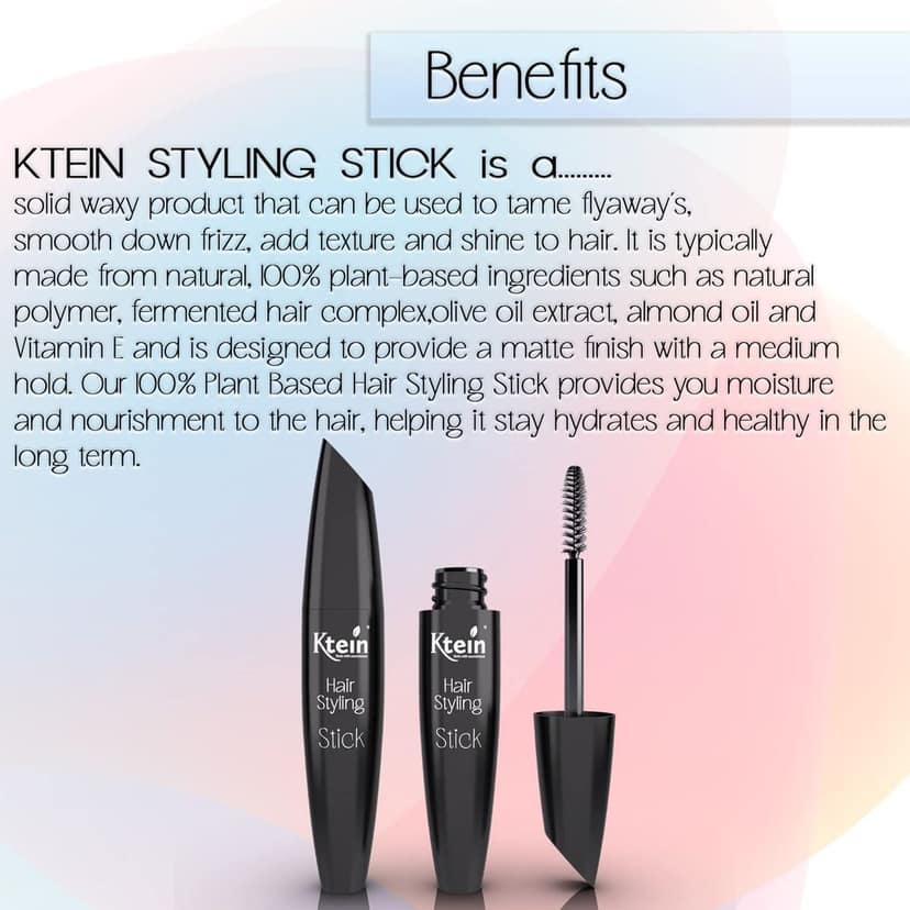 Ktein 100% Natural Plant Based Hair Styling stick/Hair finishing stick, baby hair gel, Small Broken hair finishing Cream, Non-Greasy and Non-styling 12 ML view 4