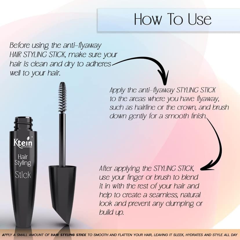 Ktein 100% Natural Plant Based Hair Styling stick/Hair finishing stick, baby hair gel, Small Broken hair finishing Cream, Non-Greasy and Non-styling 12 ML view 6