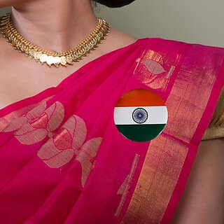 (Pack of 6) Indian Flag Lapel Pin Unisex Brooch Tiranga Badge For Shirts, T-Shirt, Saree and Coat (Multicolor) view 2