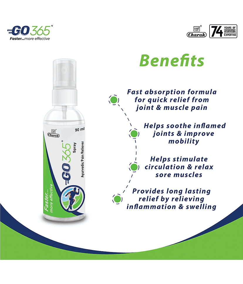 Go365 Spray Ayurvedic Formulation With Deep Penetration Action For Quick Relief (Pack 3) view 2