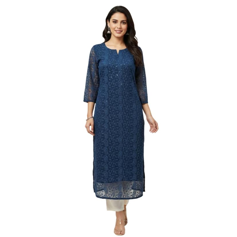 chikankari kurti for women - Premium Quality